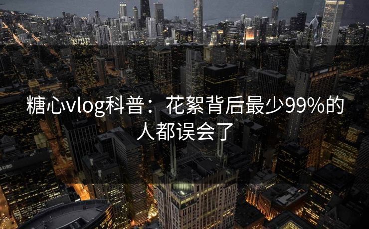 糖心vlog科普：花絮背后最少99%的人都误会了