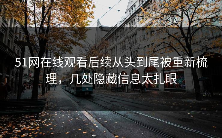 51网在线观看后续从头到尾被重新梳理，几处隐藏信息太扎眼